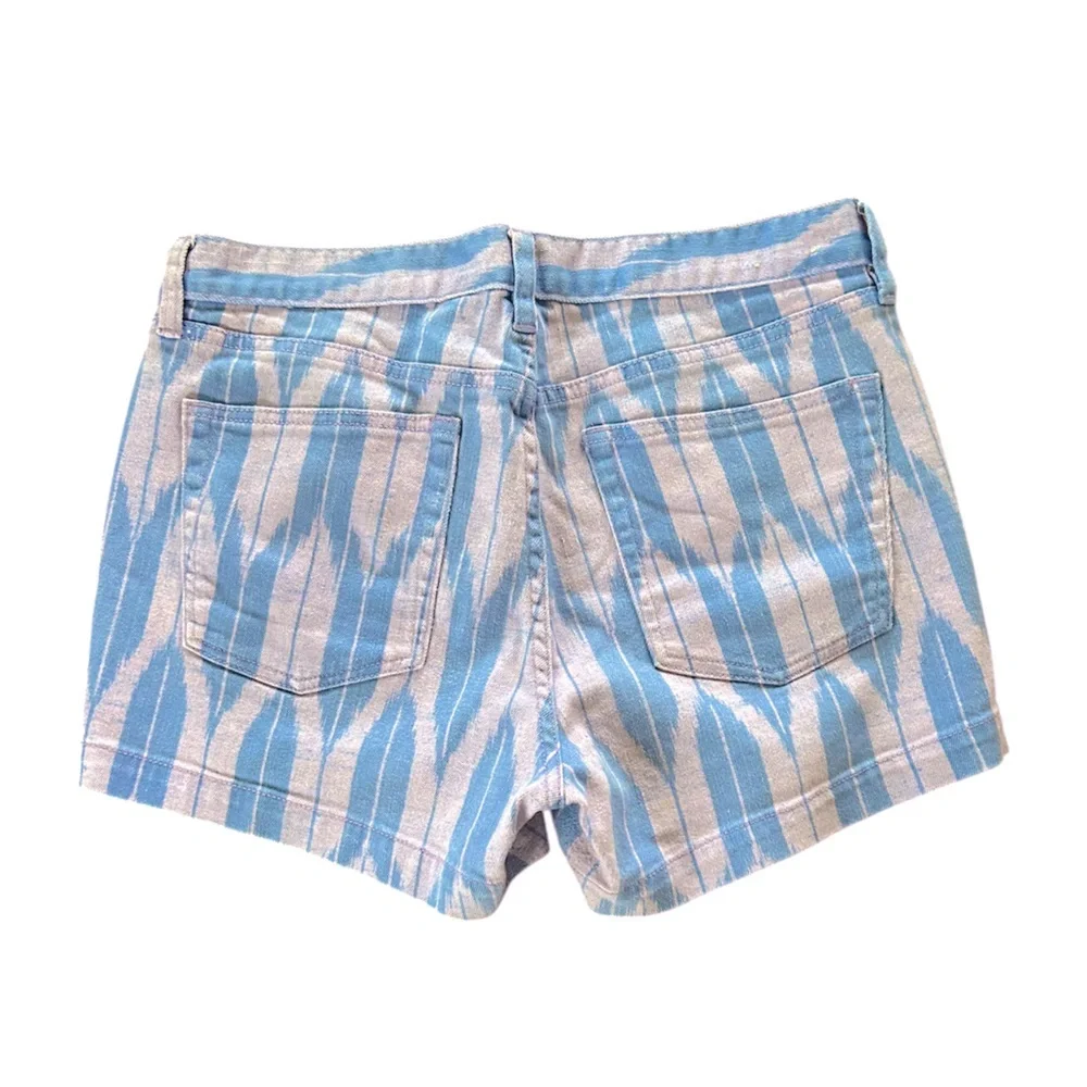 J. Crew | Women’s lavender/blue Southwest print 5 pocket jean shorts, size 8